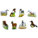 Magnetic pinboard Riding Stable / White Horse 60x40 cm incl. 8 magnets