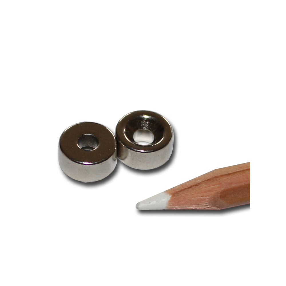 Neodymium magnets 10x3,5x5 with counterbore North NdFeB N40 - pull force 1 kg -