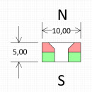 Neodym Magnete Ø10xØ3,5x5 mm NdFeB N40 NORD Senkung NICKEL