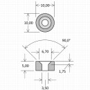 Neodymium magnets 10x3,5x5 with counterbore North NdFeB N40 - pull force 1 kg -