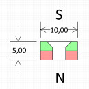 Neodym Magnete Ø10xØ3,5x5 mm NdFeB N40 SÜD Senkung NICKEL