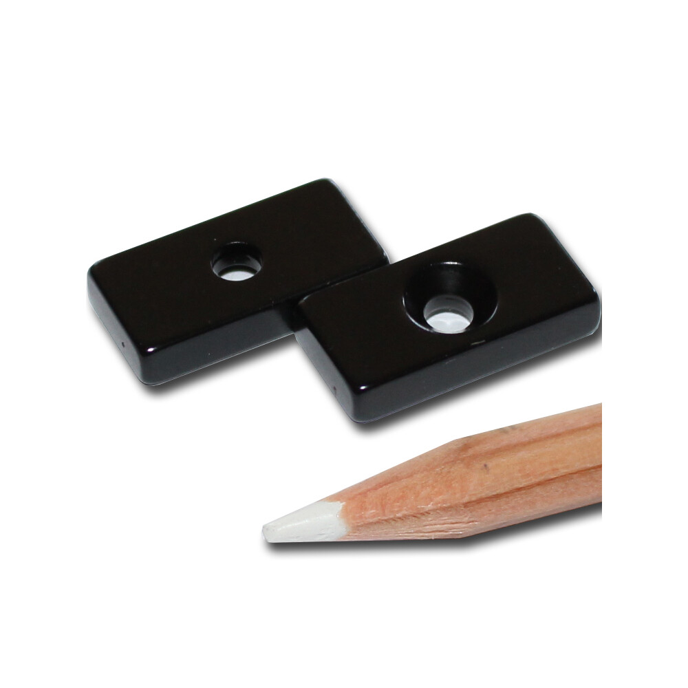Neodym Magnete 20x10x4 mm NdFeB N40 NORD Senkung EPOXY