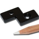 Neodymium magnets 20x10x4 with counterbore South 3,5 mm black Epoxy - pull force 3,5 kg -