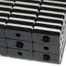 Neodymium magnets 20x10x4 with counterbore South 3,5 mm black Epoxy - pull force 3,5 kg -