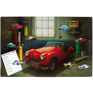 Magnetic pinboard Triumph Sports Car 60x40 cm incl. 8 magnets