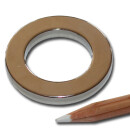 Neodymium ring magnets Ø40xØ25x5 NdFeB N45 - pull force 10 kg -