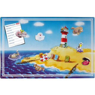 Magnetic pinboard Holiday / Beach 60x40 cm incl. 8 magnets