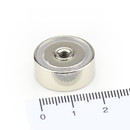 Neodymium flat pot magnets Ø 20 x 8 mm, with...