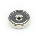 Neodymium flat pot magnets Ø 25 x 7 mm, with internal thread - 18 kg / 180 N