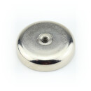 Neodymium flat pot magnets Ø 32 x 7 mm, with internal thread - 33 kg / 330 N