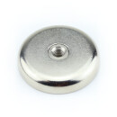 Neodymium flat pot magnets Ø 40 x 8 mm, with internal thread - 50 kg / 500 N