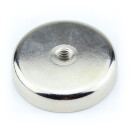 Neodymium flat pot magnets Ø 63 x 14 mm, with internal thread - 110 kg / 1100 N