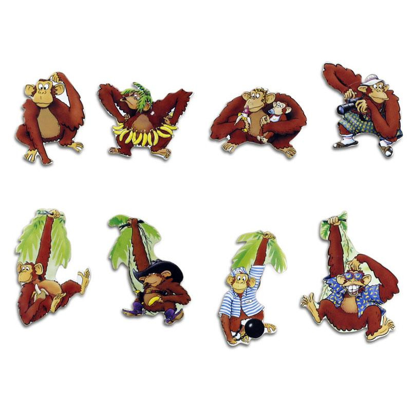 Pinboard Magnets Monkeys Set with 8 pcs.