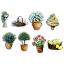 Pinboard Magnets "Flowerpots" Set with 8 pcs.