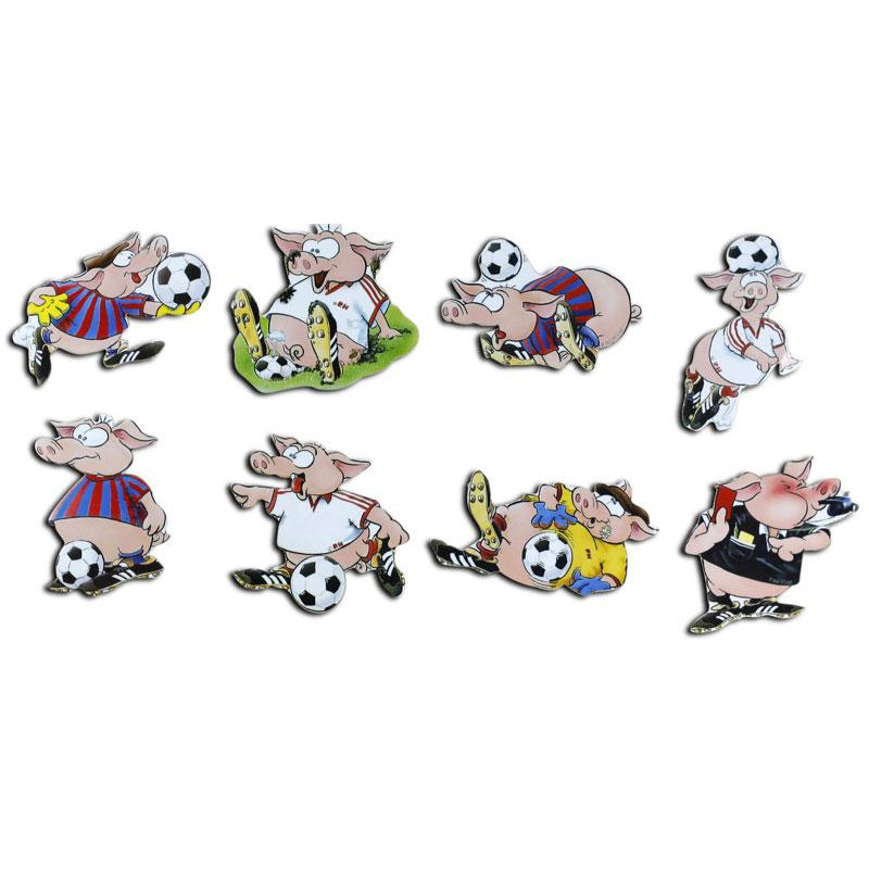 Pinboard Magnets Football-Piggies Set with 8 pcs.