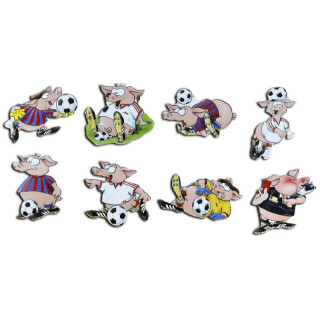 Pinboard Magnets "Football-Piggies" Set with 8 pcs.