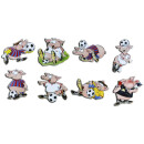 Pinboard Magnets "Football-Piggies" Set with 8...