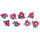 Pinboard Magnets "Wild Roses" Set with 8 pcs.