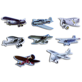 Pinnwandmagnete "Historische Flugzeuge" 8er Set Magnetpins