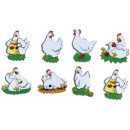 Pinnwandmagnete "Hühner" 8er Set Magnetpins