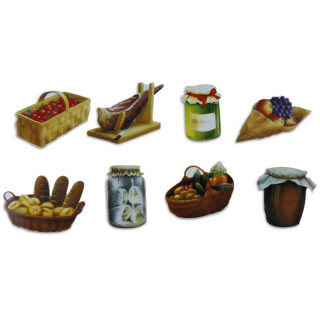 Pinnwandmagnete "Kaufmannsladen" 8er Set Magnetpins