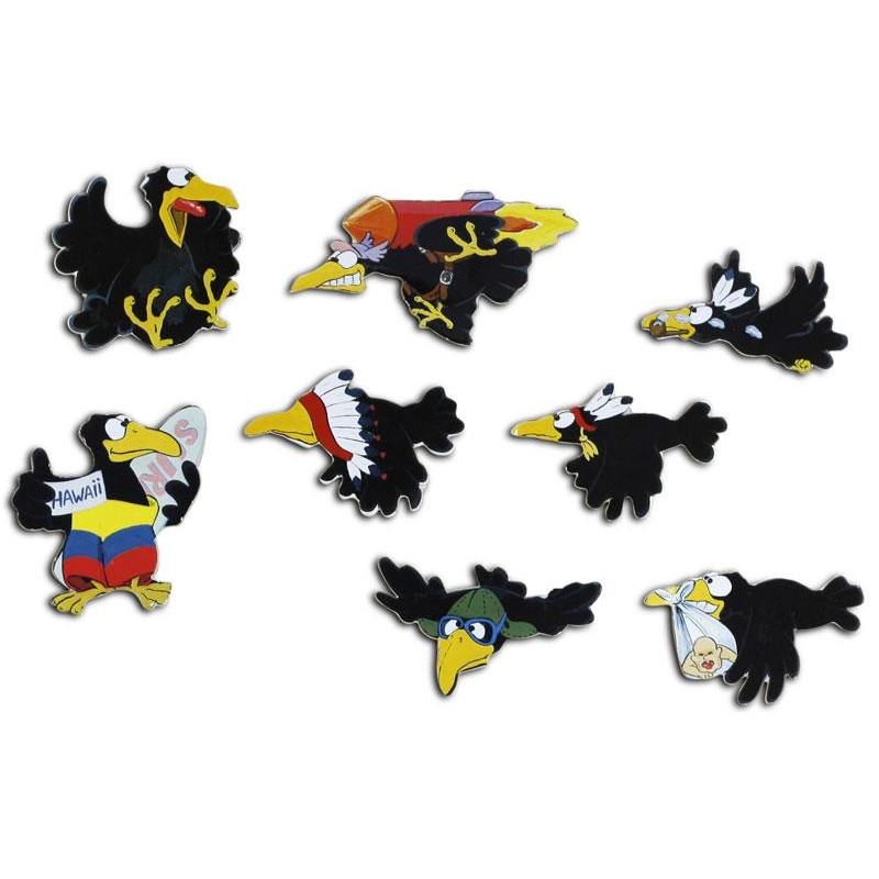 Pinboard Magnet Crows Set with 8 pcs.