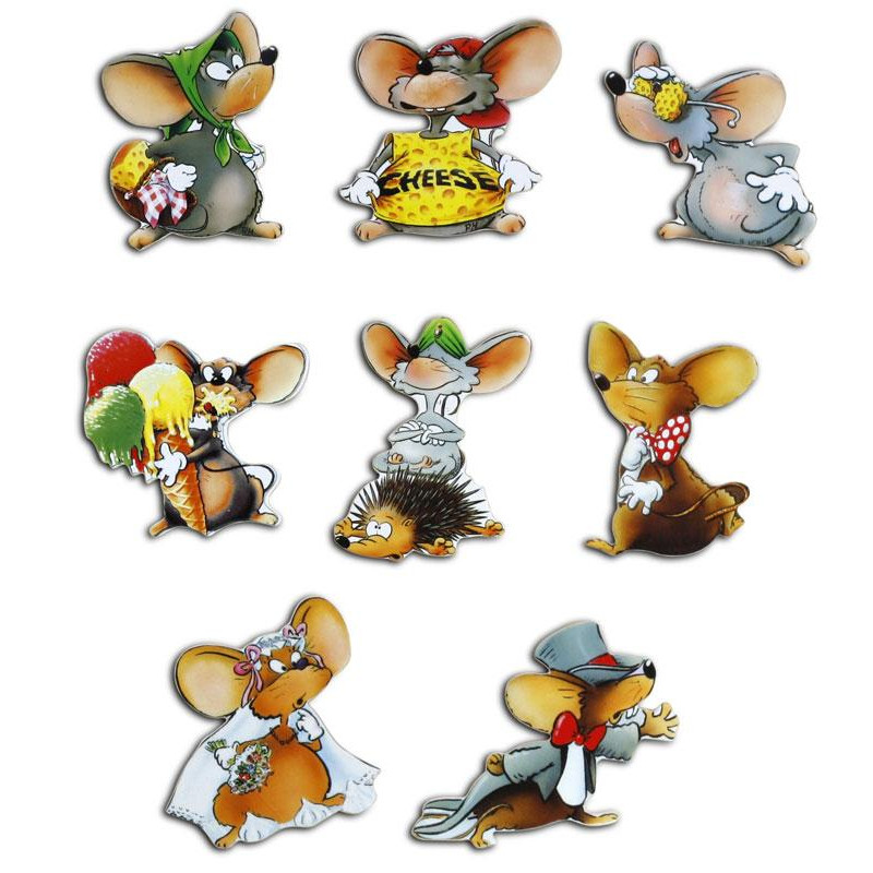Pinnwandmagnete Mäuse 8er Set Magnetpins
