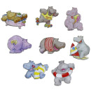 Pinnwandmagnete "Nilpferde" 8er Set Magnetpins