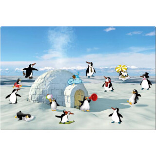 Motiv Magnetpinnwand Pinguin Eisparty 60x40 cm inkl. 8 Magnete