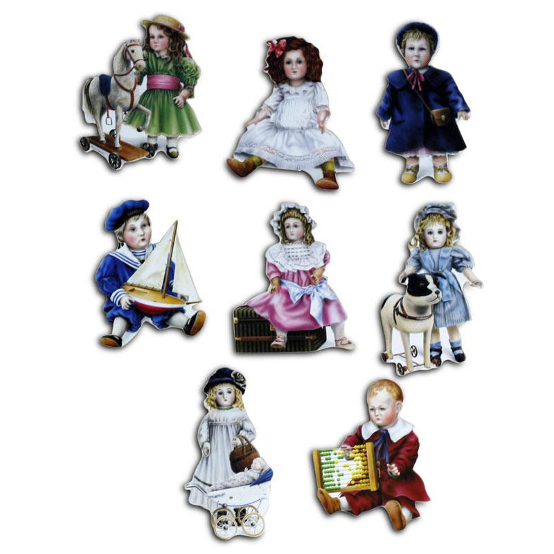 Pinboard Magnets Nostalgic Dolls Set with 8 pcs.