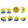 Pinnwandmagnete "Sonne, Mond & Sterne" 8er Set Magnetpins