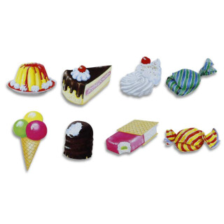 Pinnwandmagnete "Süßigkeiten" 8er Set Magnetpins