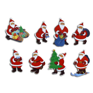 Pinboard Magnets "Santa Clauses, red" Set with 8 pcs.