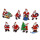 Pinboard Magnets "Santa Clauses, red" Set with 8 pcs.