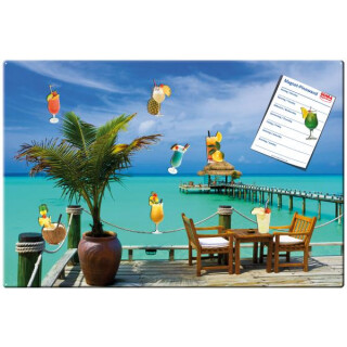 Magnetic pinboard Cocktail Carribean 60x40 cm incl. 8 magnets