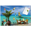 Magnetic pinboard Cocktail Carribean 60x40 cm incl. 8...
