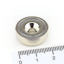 Neodymium flat pot magnets Ø 20 x 6 mm, N42 with counterbore - 11 kg / 110 N
