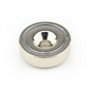 Neodymium flat pot magnets  20 x 6 mm, N42 with counterbore - 11 kg / 110 N