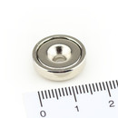 Neodymium flat pot magnets Ø 16 x 4,5 mm, N42 with...