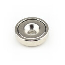 Neodymium flat pot magnets Ø 16 x 4,5 mm, N42 with...