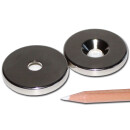 Neodymium magnets 40x8,5x6 with counterbore South NdFeB N40 - pull force 28 kg -