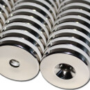 Neodymium magnets 40x8,5x6 with counterbore South NdFeB N40 - pull force 28 kg -