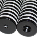 Neodymium magnets 40x8,5x6 with counterbore South black Epoxy - pull force 28 kg -