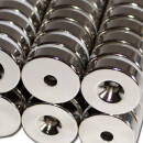 Neodymium magnets 25x5,5x7 with counterbore South NdFeB N45 - pull force 14 kg -