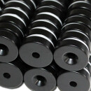 Neodymium magnets Ø25xØ5,5x7 with counterbore North black Epoxy - pull force 14 kg -