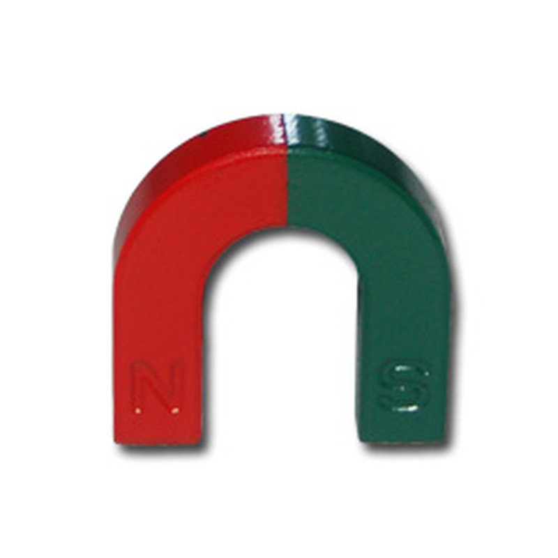 Kleiner Hufeisenmagnet aus Hartferrit Rot / Grün - 30 x 30 x 7 mm
