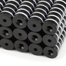Neodymium magnets Ø15xØ3,5x5 with counterbore North black Epoxy - pull force 6 kg -