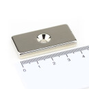 Neodym Magnete 40x20x5 mm NdFeB N40 SÜD 1x Senkung NICKEL