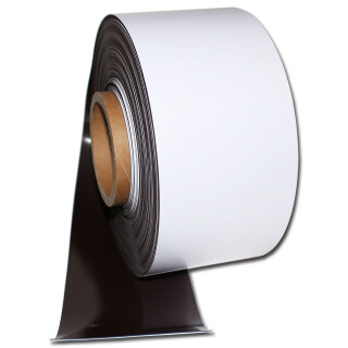Magnetband Anisotrop Weiß glänzend / abwaschbar 100mm x 0,9mm x lfm.