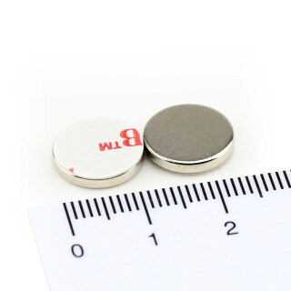 Neodym Magnete Ø12x2 mm N40 - Selbstklebend Polsterschaum